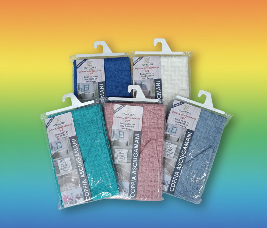 Coppia asciugamani 100% cotone